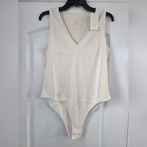 A New Day Women's Size XL Tank Bodysuit White